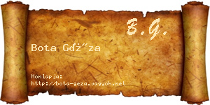 Bota Géza névjegykártya